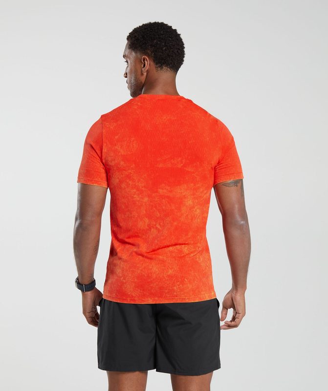 Gymshark Washed Seamless T-Shirt T-Shirts Oranje | 17JCKBOPW