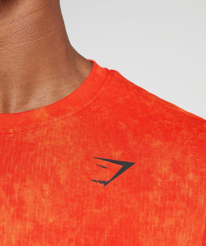 Gymshark Washed Seamless T-Shirt T-Shirts Oranje | 17JCKBOPW