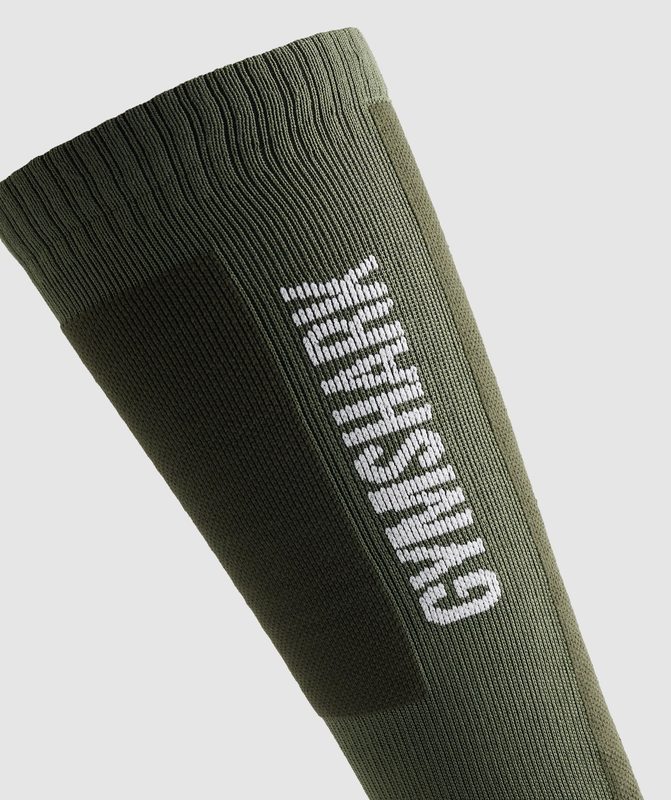 Gymshark Weightlifting Sock Sokken Olijfgroen Groen | 15PITCSMZ