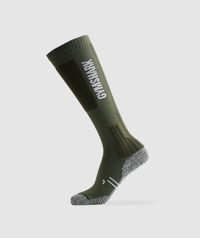 Gymshark Weightlifting Sock Sokken Olijfgroen Groen | 15PITCSMZ